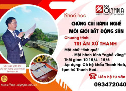 Top Olympia cấp chứng chỉ BĐS