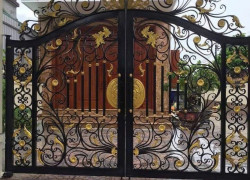 Cổng sắt 2 cánh mỹ thuật mẫu mới giá tốt