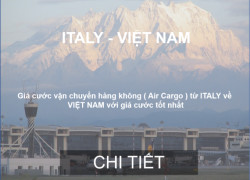 Cước Vận Chuyển Hàng Không Từ Ý Về Việt Nam