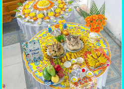 Sắc Vàng Tài Lộc Trên Mâm Cúng Mụ Cho Bé Trai