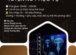 TUYỂN NỮ NV PHỤC VỤ BAR QUẬN 1 [KO CẦN KN]