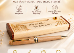 Bút Gỗ Dạng Xoay Kèm Hộp [ Khắc Logo , Tên , Thương Hiệu ] Free