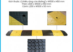 Gờ Giảm Tốc Cao Su 0.5m chịu tải lớn hơn 50 tấn Hàn Quốc