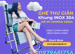 Ghế thư giãn SHINDAI GB25A được làm từ khung INOX 304 nên rất cứng cáp và bền đẹp