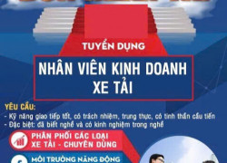 Tuyển NVKD xe tải ưu tiên có kinh nghiệm tại HCM, BD, Đồng Nai