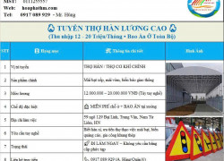 Cty chuyên thi công mái bạt tuyển thợ hàn BAO ĂN Ở làm tại Hà Nội