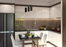 Tủ Bếp Đẹp Vũng Tàu -  Mdf Phủ Acrylic Trắng