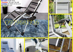 Ghế gấp thư giãn khung thép sơn tĩnh điện Gb25-tặng kèm khay để đồ, freeship nội thành Hà Nội