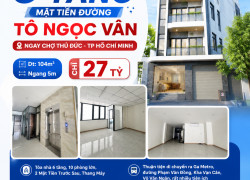 Nhà 6 Tầng Mặt Tiền Đường Tô Ngọc Vân Ngay Chợ Thủ Đức, Dt 104m2, Ngang 5m, Chỉ 27 tỷ