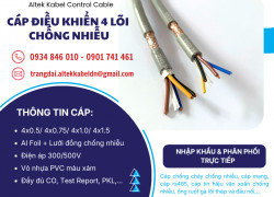 Cáp điều khiển Altek Kabel 4x0.5/4x0.75/4x1.0/4x1.5 chống nhiễu