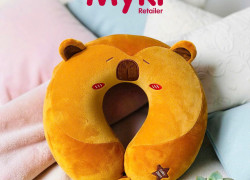 Gối kê cổ chữ u cao su non thêu hoạt hình ngộ nghĩnh