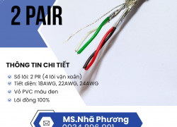 Cáp Tín Hiệu RS485 2 Pair 24 AWG Sơn La, Hà Nội – Dễ Thi Công, Độ Bền Cao