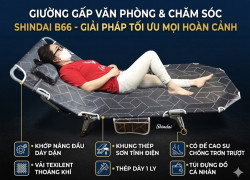 Giường gấp SHINDAI B66- tặng kèm chăn nỉ văn phòng, bịt mắt ngủ, freeship toàn quốc- mua càng nhiều giá càng rẻ