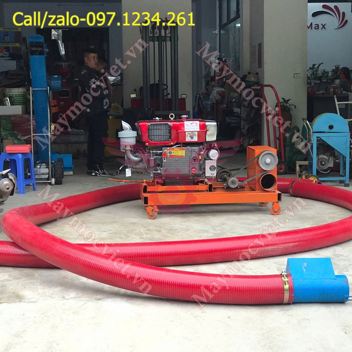 Máy hút nông sản, hút hạt 2 đầu 15m, đầu nổ 15Hp Turbo TBH15