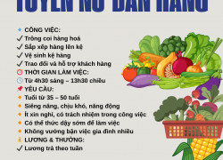 CỬA HÀNG RAU SẠCH KHANG THỊNH TUYỂN NHÂN VIÊN BÁN HÀNG