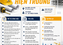 CÔNG TY TNHH SACOCON TUYỂN DỤNG KỸ SƯ HIỆN TRƯỜNG
