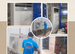 Lắp Máy Lạnh Tủ Đứng LG Cho Văn Phòng Tại LONG AN