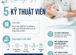 BELAS BEAUTY CLINIC tuyển KTV da, trị liệu, lấy mụn, masage