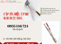Cáp tín hiệu 16awg, 18awg, 20awg, 22awg 2 pair Altek Kabel