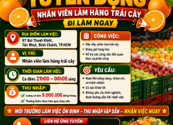 TUYỂN NV PHỤ BÁN HÀNG TRÁI CÂY BÌNH CHÁNH