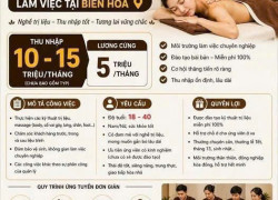 Tuyển KTV trị liệu , massagee làm tại Biên Hoà