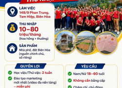 TAM HIỆP ĐỒNG NAI tuyển NVKD BĐS ko YC kinh nghiệm đi làm ngay