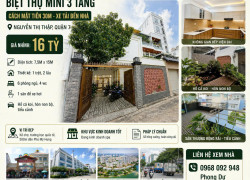 BIỆT THỰ MINI NGANG 7.5M  3 TẦNG, XE TẢI ĐẾN NHÀ - NGUYỄN THỊ THẬP, QUẬN 7  NHỈNH 16 TỶ