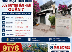 BÁN 2 TẦNG  NHÀ HẺM XE HƠI 502 HUỲNH TẤN PHÁT – QUẬN 7 NGAY TRUNG TÂM QUẬN 7