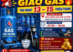 [LÀM NGAY] NHÂN VIÊN GIAO GAS QUẬN TÂN BÌNH