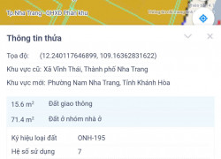 Bán lô đất thôn Thủy Tú (Vĩnh Thái) Nam Nha Trang, 3 tỷ/86.5m2