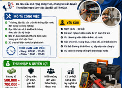 TUYỂN THỢ ĐIỆN NƯỚC TP.HCM