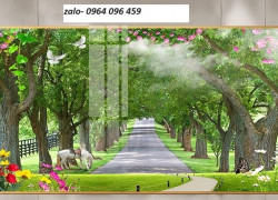 Tranh gạch 3d ốp tường rừng cây - SXD22