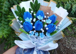 Khỏi lo hoa héo, đây là bó hoa cẩm tú cầu bằng kẽm nhung decor siêu xinh để tặng người thương