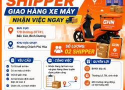 TUYỂN 2 SHIPPER GIAO HÀNG BẾN CÁT