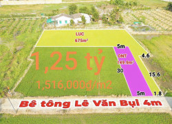 Bán lô đất thổ lúa làm nhà vườn xã Vàm Cỏ gần Quốc Lộ 50B giá 1,25 tỷ