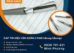 Cáp tín hiệu vặn xoắn 1 Pair 18awg/18awgs – Truyền tín hiệu ổn định, chống suy hao