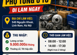 TUYỂN NHÂN VIÊN KHO PHỤ TÙNG Ô TÔ [BAO CƠM]
