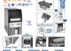 Máy sản xuất nước đá sạch AC 86, dạng viên tròn, hàng chuẩn Ý