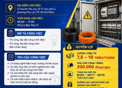 TUYỂN CÔNG NHÂN THI CÔNG ĐIỆN CÓ KINH NGHIỆM