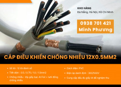 Cáp điều khiển 12x0.5mm2 chống nhiễu chính hãng, giá tốt Đà Nẵng, Huế, Gia Lai