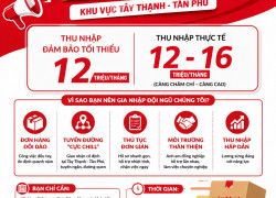 TUYỂN NHÂN VIÊN GIAO NHẬN TÂN PHÚ KHÔNG CẦN KN