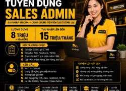 CTY BRICON tuyển NỮ NV Kinh Doanh CSKH làm tại Q12