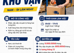 Tuyển nhân viên kho vận hàng hoá làm ở Q12