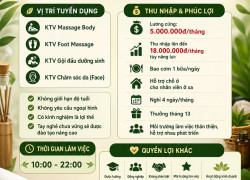 [FREE ĐÀO TẠO, BAO CƠM] KỸ THUẬT VIÊN SPA QUẬN 1