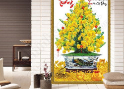 Tranh gạch 3d hoa mai - HFD3