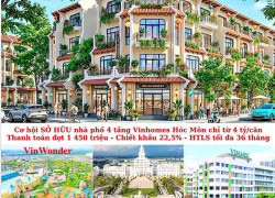 Vinhomes14 - [CHỈ 4 TỶ] – ĐÓN ĐẦU PHỒN VINH NHÀ PHỐ VINHOMES HÓC MÔN 5M X 15M (75M²) – MẶT TIỀN ĐƯỜNG RỘNG 29M – CHIẾT