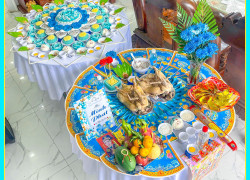 Ý Nghĩa Mâm Cúng Đầy Tháng Cho Bé Tone Màu Xanh Dương