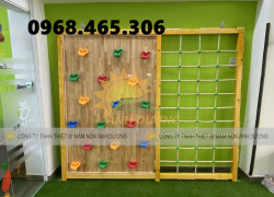 Thang leo gỗ trẻ em, tường leo vận động bằng gỗ trẻ em