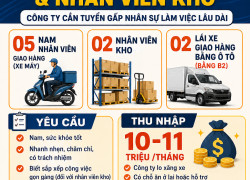 TUYỂN NHÂN VIÊN GIAO HÀNG XE MÁY - Ô TÔ  & NHÂN VIÊN KHO