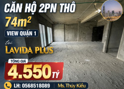 Bán căn hộ thô 2PN Lavida Plus, diện tích 74m2 view Quận 1, giá chỉ 4.55 tỷ